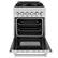 Left. ZLINE - 24 in. Wide 4 Burner Legacy Dual Fuel Range with Oven in Satin Stainless Steel (RAS-SN-24) - Satin Stainless Steel.