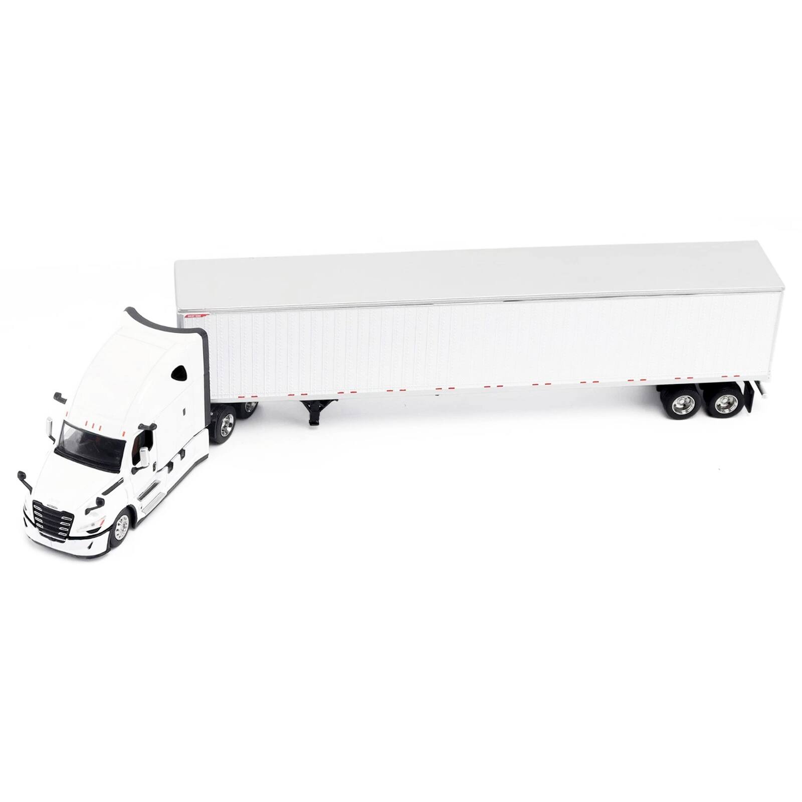 Alt View 3. Diecast Masters - 2025 Freightliner Cascadia Gen-5 Tractor w/Sleeper & Great Dane Trailer Winter White 1/64 Model by Diecast Masters.
