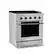 Alt View 2. Hauslane - HausPro 30 in. 4 Burners (20,000 BTU) Freestanding Dual Fuel Range - Black Stainless Steel.