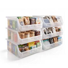 Sorbus - Extra Large Open Front Stackable Kitchen Storage Bin – Pantry & Cabinet Organizer - Clear