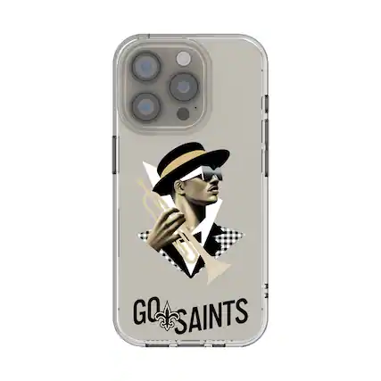 Front. Keyscaper - New Orleans Saints iPhone Clear Case - 13 mini - Multicolor.