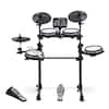 Front. Lyxpro - 7-Piece Electronic Drum Set, Pro Electric Drum Set with Real Mesh Fabric & Sticks Included - Black.