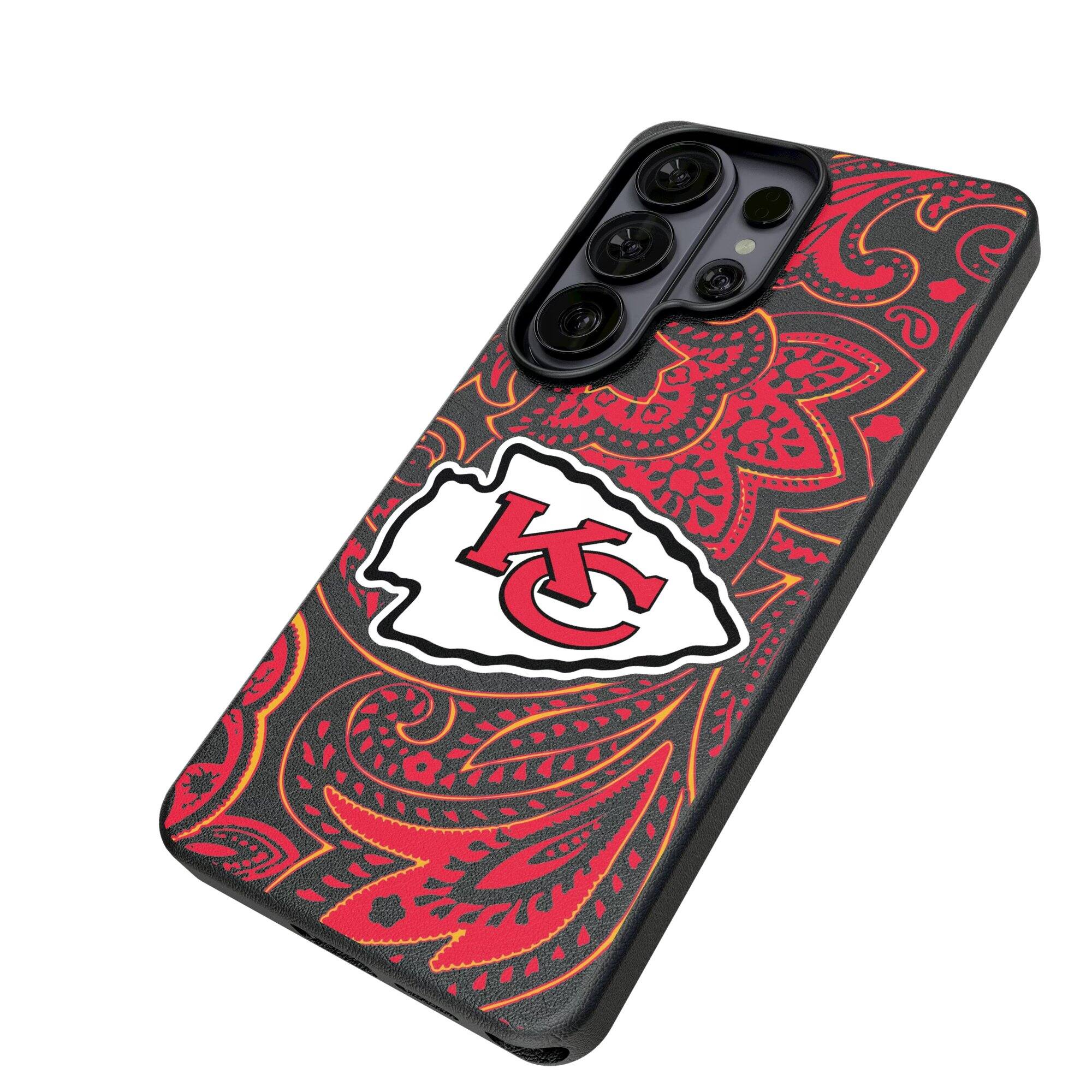 Alt View 1. Keyscaper - Kansas City Chiefs Paisley Galaxy Magnetic Bump Case - S25 - Black.