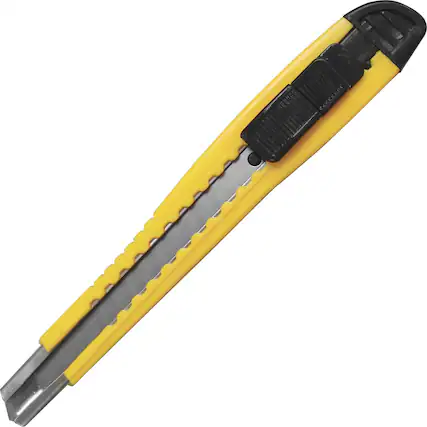 Front. Sparco - Sparco FastPoint SnapOff Blade Knife 5.75" Blade Length Pocket Clip, Locking Blade Yellow - Yellow.