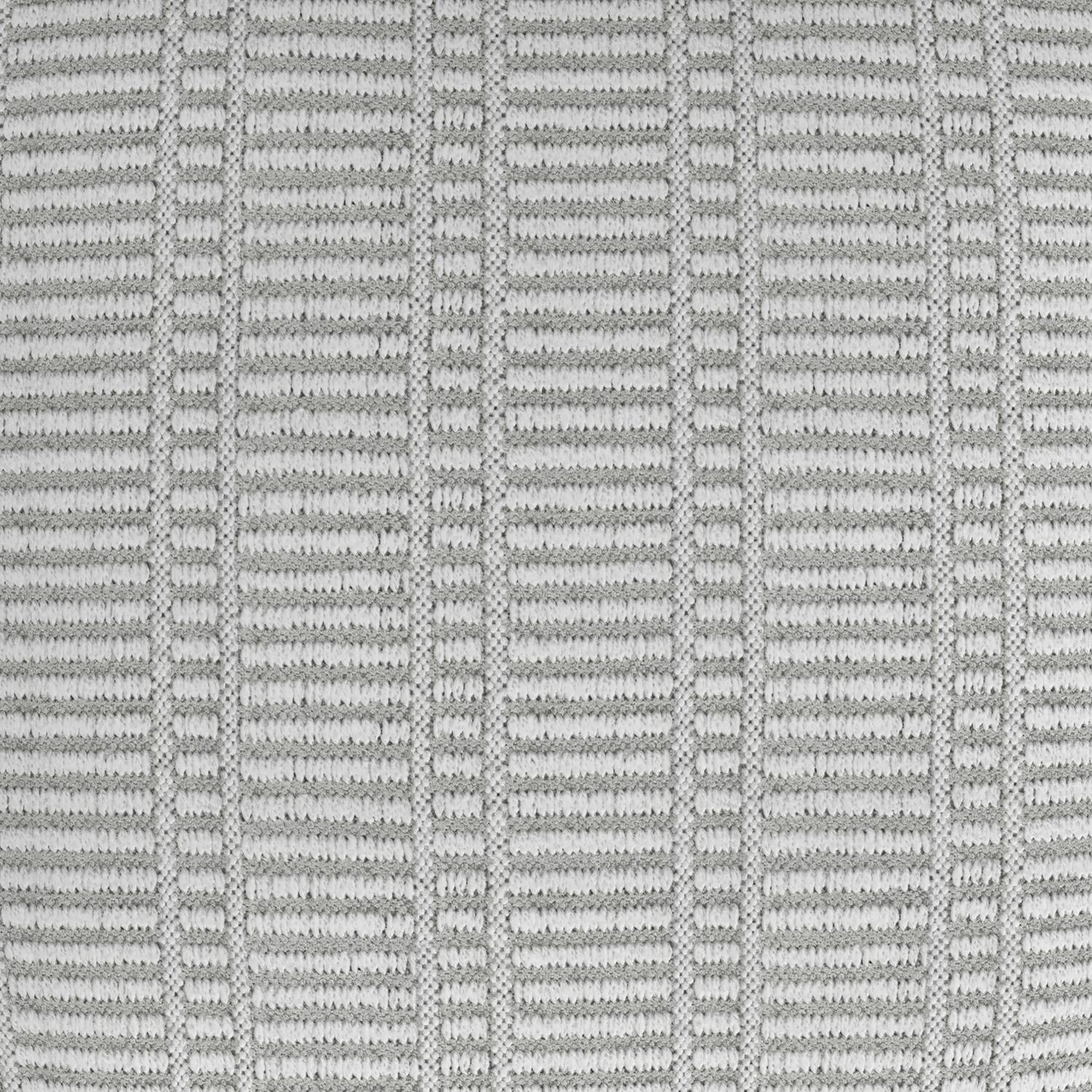 Alt View 8. Simpli Home - Safford 20 inch Wide Boho Outdoor/Indoor Square Pouf in Grey/White Recycled Polyester, Assembled - Grey, White.