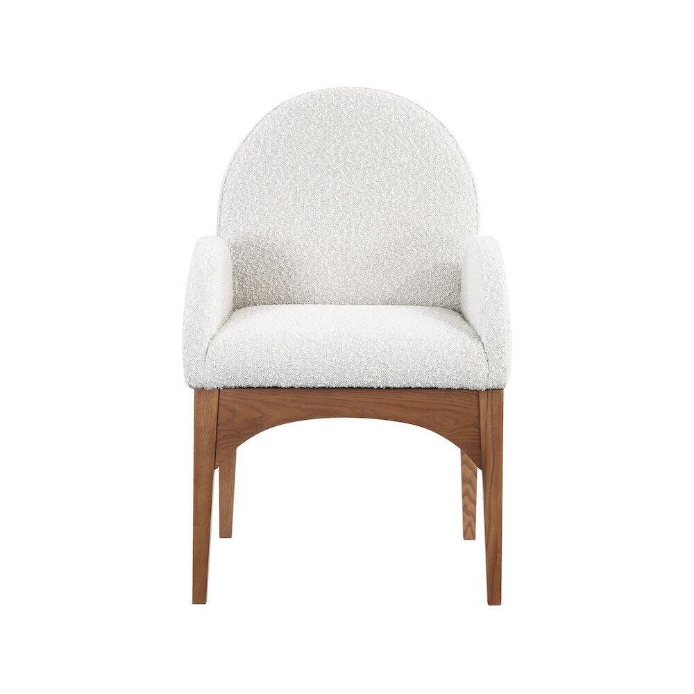Alt View 2. Meridian Furniture - Waldorf Cream Boucle Fabric Dining Chair - Beige.