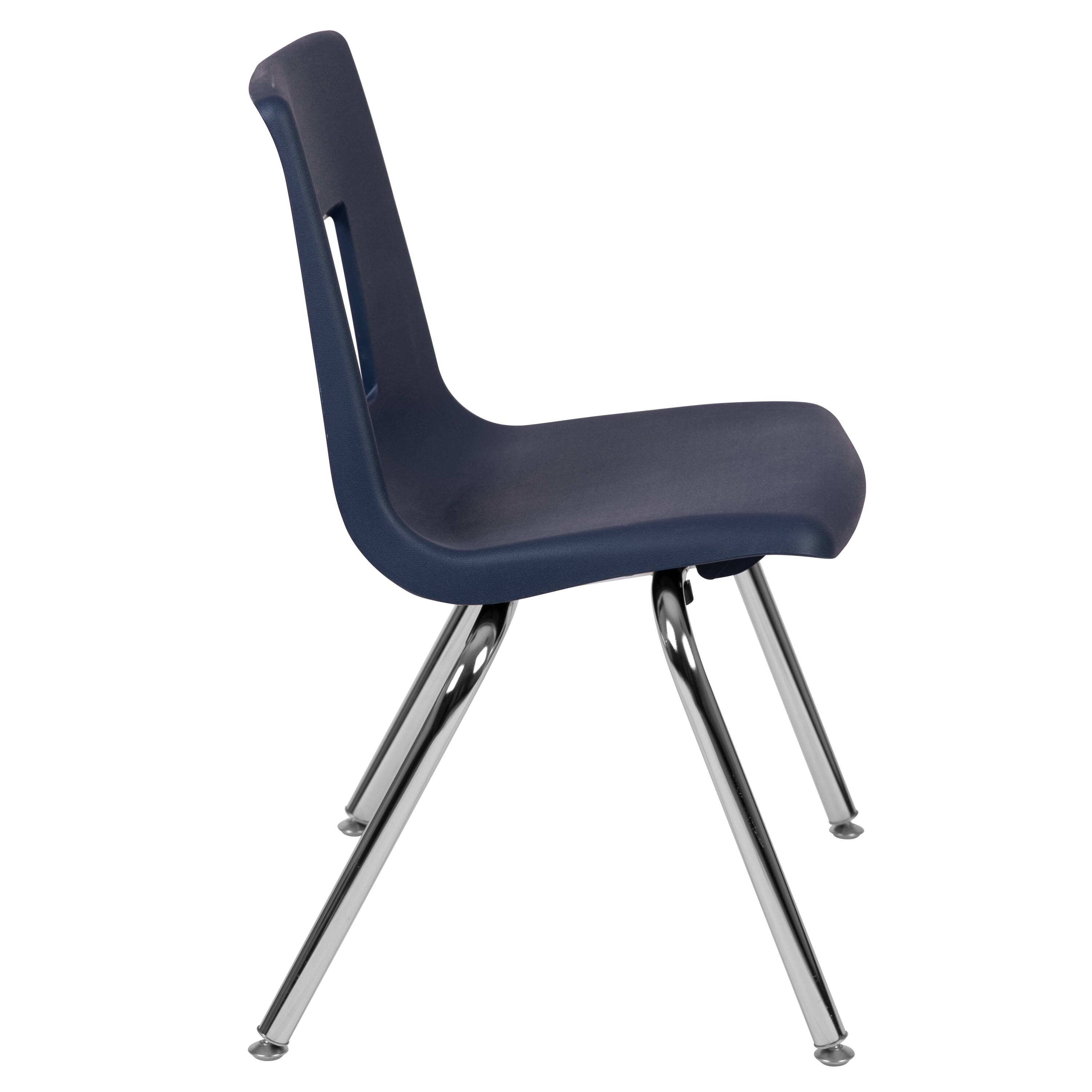 Alt View 4. Emma + Oliver - 4-pack Student Stack School Chair - 16-inch - Navy.