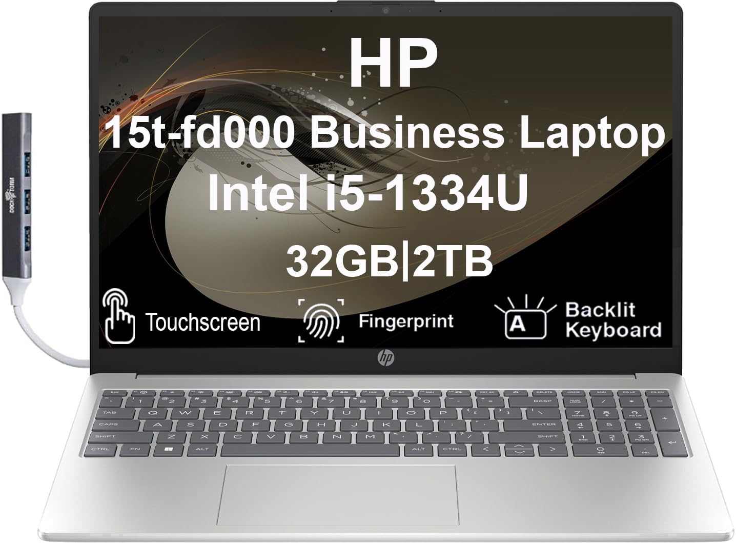 DOCK-TORM HP 15t-fd000 Business Laptop Intel i5-1334U 32GB|2TB Backlit Touchscreen Fingerprint A Keyboard hp