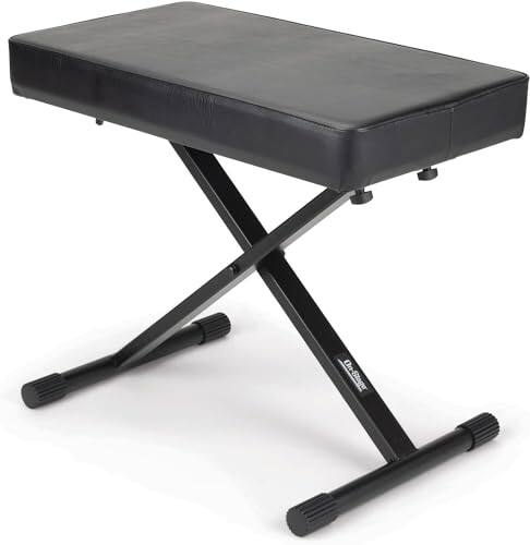 Alt View 5. On Stage Stands - OnStage 12.5" x 23.5" Deluxe X-Style Keyboard Bench, Black - Black.