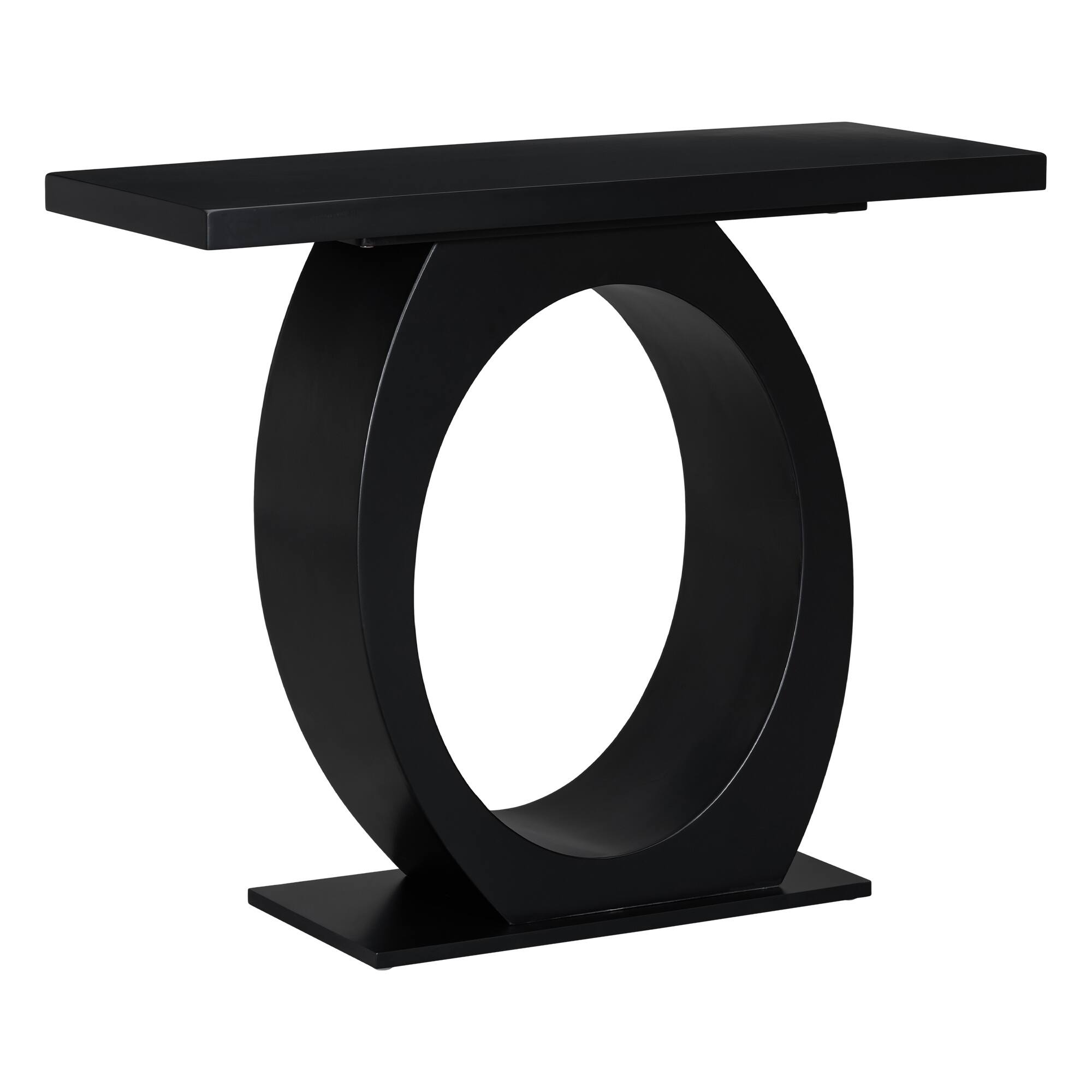 Front. Spaco - Spaco Modern Entryway Console Table with Egg Shaped Base, Sleek Design for Enhanced Stability in Living Room or Bedroom - Black.