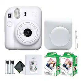 Fujifilm - INSTAX MINI 12 Instant Film Camera with Instant Film - Clay White