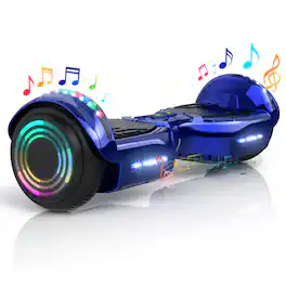 Hover Heart - 6.5" All-Terrain Electric Hoverboard with Bluetooth Speaker, LED Lights, Dual 80W Motors, UL2272 Certified, 8.7 MPH - Blue