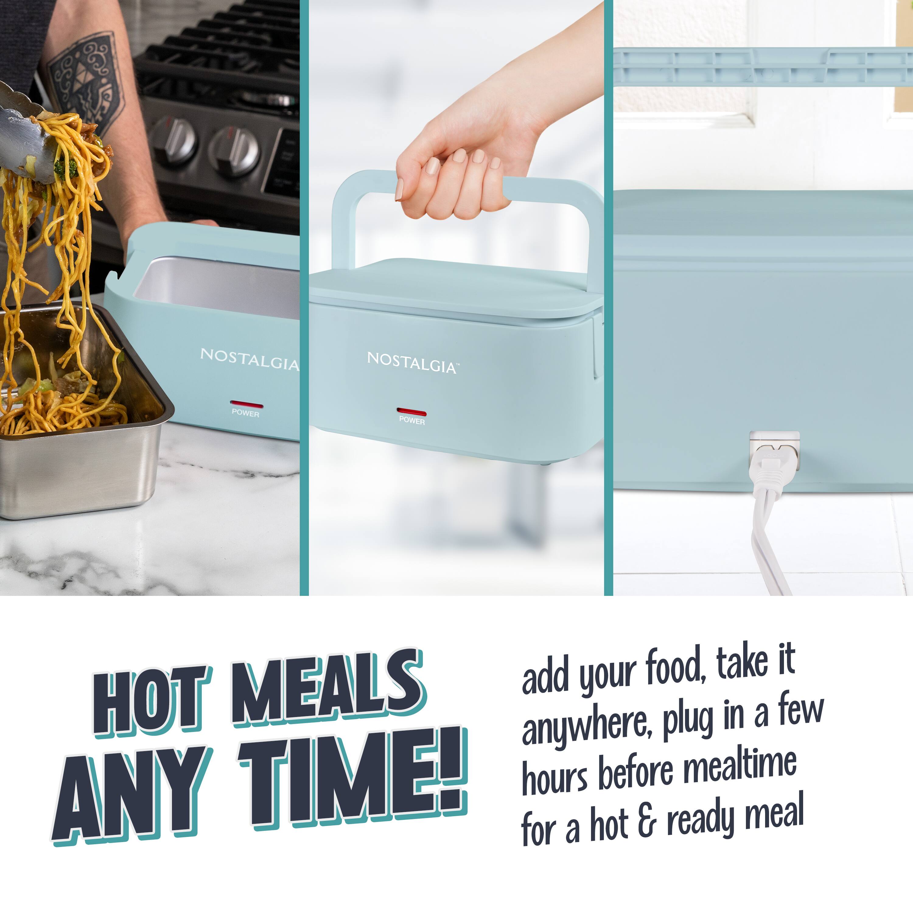 Nostalgia Nostalgia Power Power

Hot Meals Any Time!

Add your food, take it anywhere, plug in a few hours before mealtime for a hot & ready meal