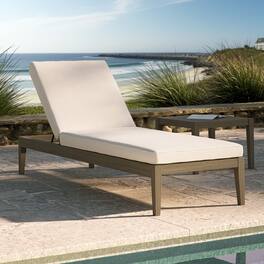Northlake Outdoor Patio Teak Chaise Lounge by Modway - Weathered Gray White