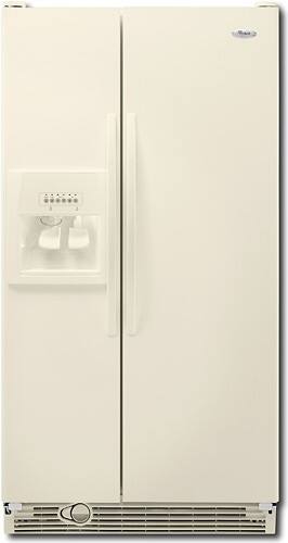 Front Standard. Whirlpool - 21.8 Cu. Ft. Frost-Free Side-by-Side Refrigerator - Biscuit-on-Biscuit.