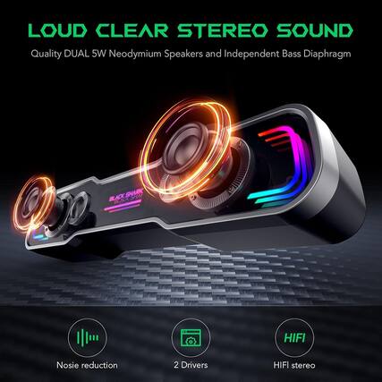 LOUD CLEAR STEREO SOUND
Quality DUAL 5W Neodymium Speakers and Independent Bass Diaphragm
- Noise reduction
- 2 Drivers
- HIFI stereo