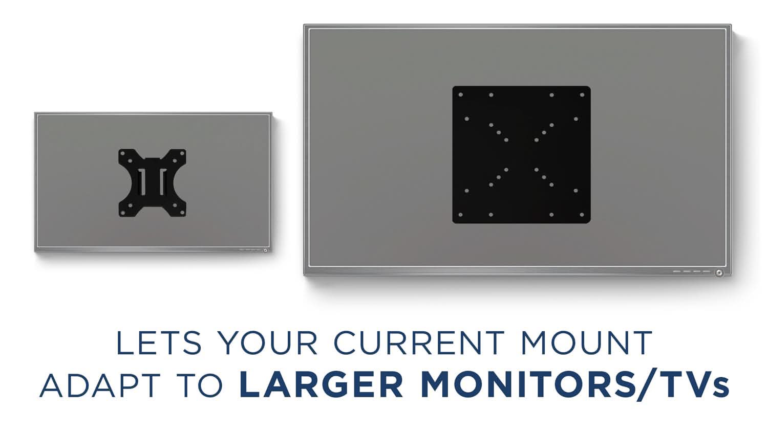 LETS YOUR CURRENT MOUNT ADAPT TO LARGER MONITORS/TVs
