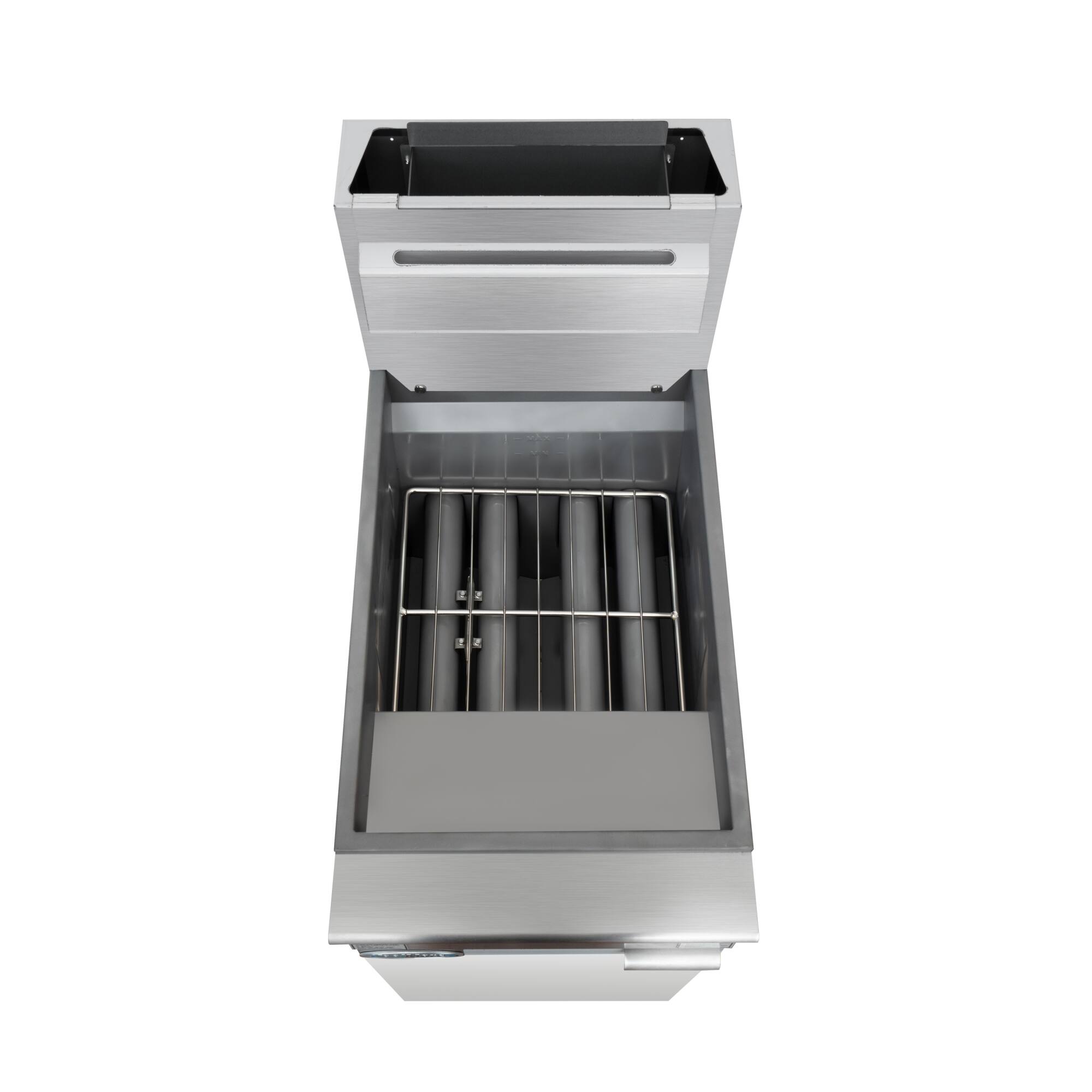 Alt View 1. Koolmore - 50 lb. Floor Standing Natural Gas Commercial Fryer with 120,000 BTU in Stainless-Steel, ETL Listed (KM-FDF50-NG) - Silver.