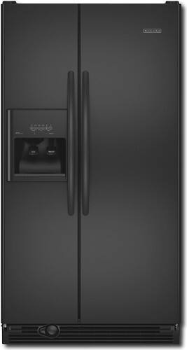 Front Standard. KitchenAid - Architect 25.3 Cu. Ft. Side-by-Side Refrigerator w/ Thru-the-Door Ice and Water - Black.