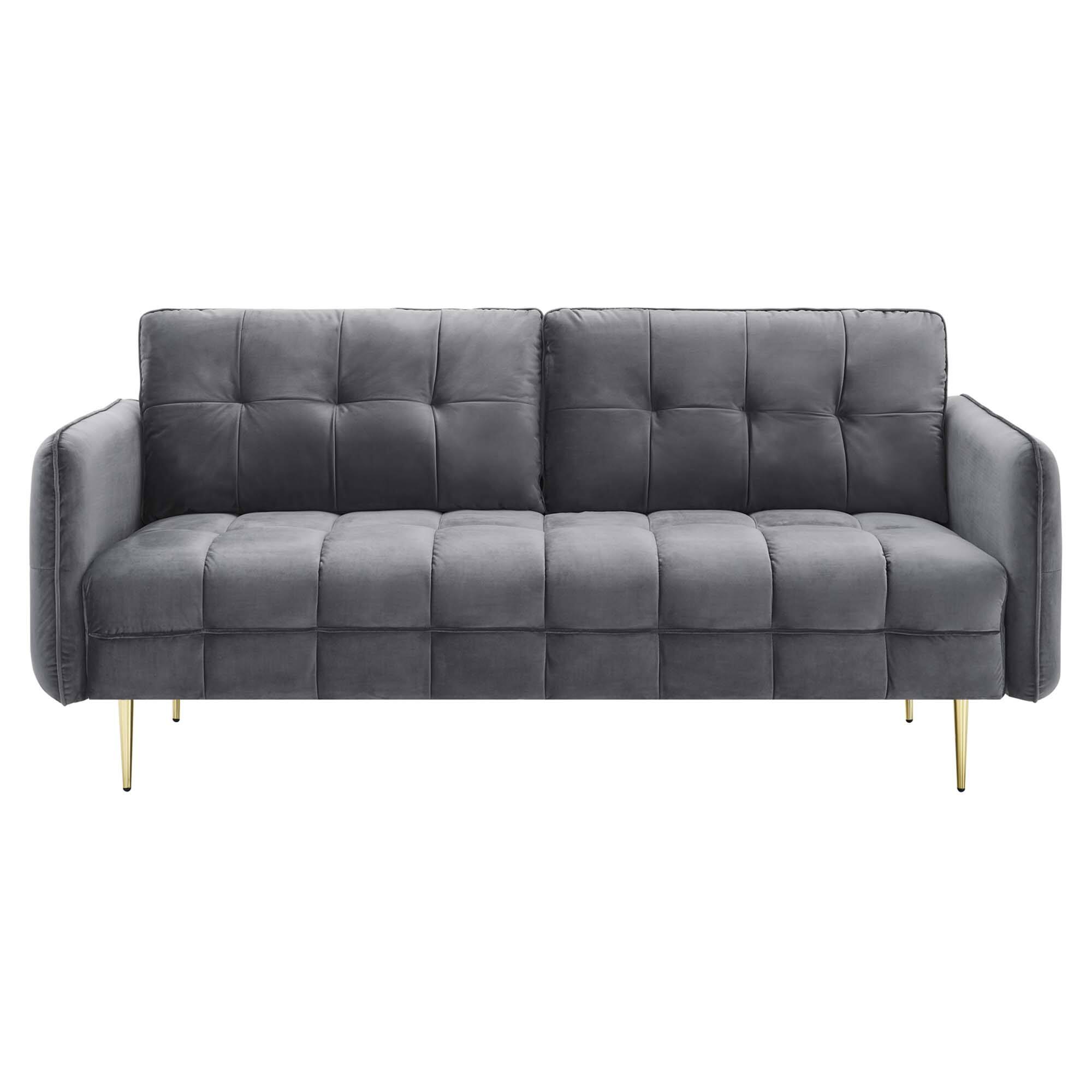 Alt View 4. Modway - Cameron Tufted Performance Velvet Sofa by Modway - Gray.