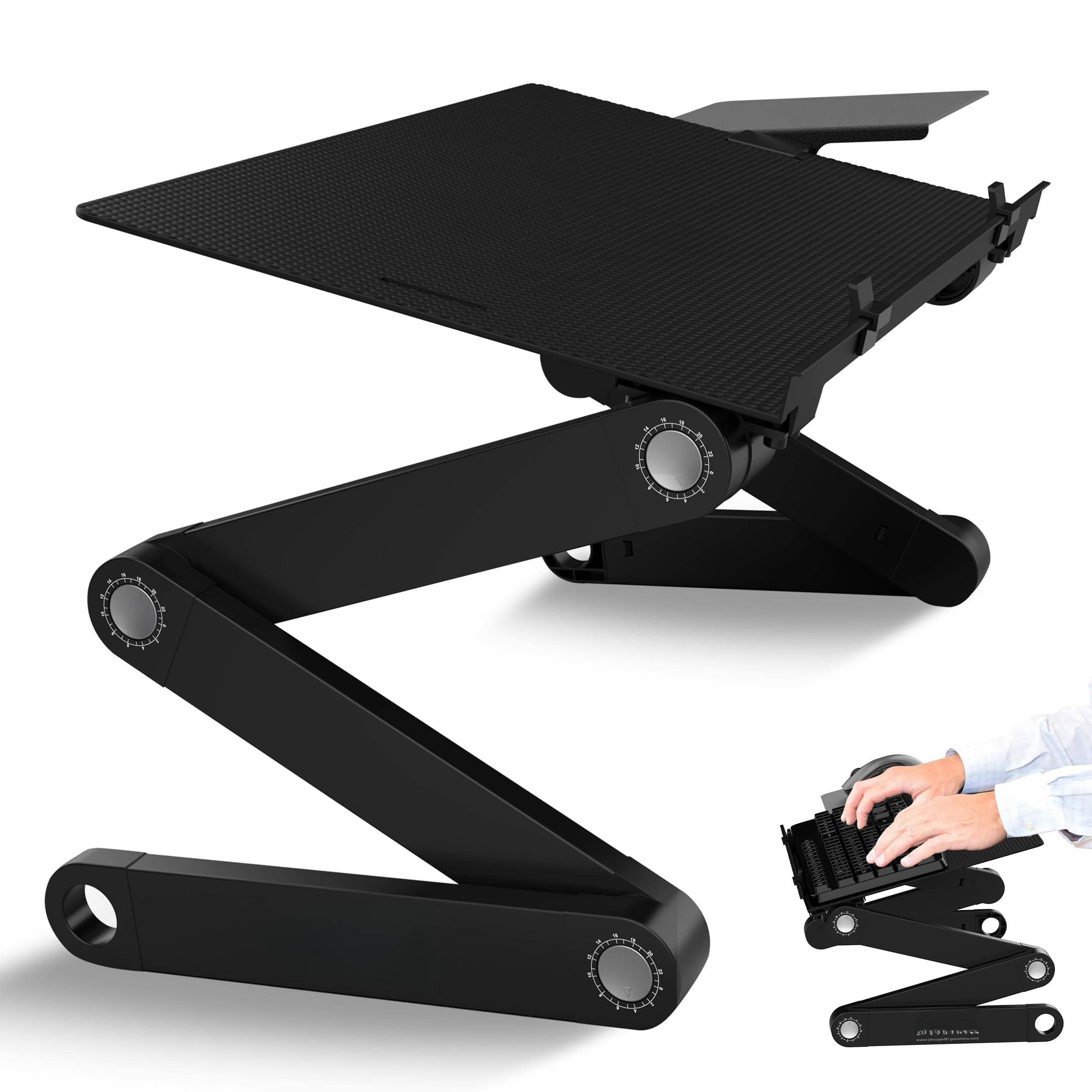 MAGICAL RUBS - Workez Adjustable Computer Stand For Desk & Mouse Riser Portable Desktop Keypad ERGONOMIC KEYBOARD STAND A keyboard r - Black