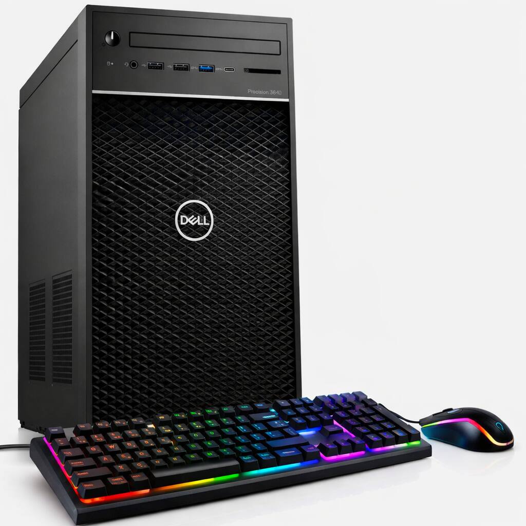 Dell - Refurbished Excellent - Precision WorkStation 3640 Desktop Tower PC Intel Core i7-10th 32GB RAM, 1TB NVMe NVIDIA P2000 Win 11 Pro RGB KB & Mouse