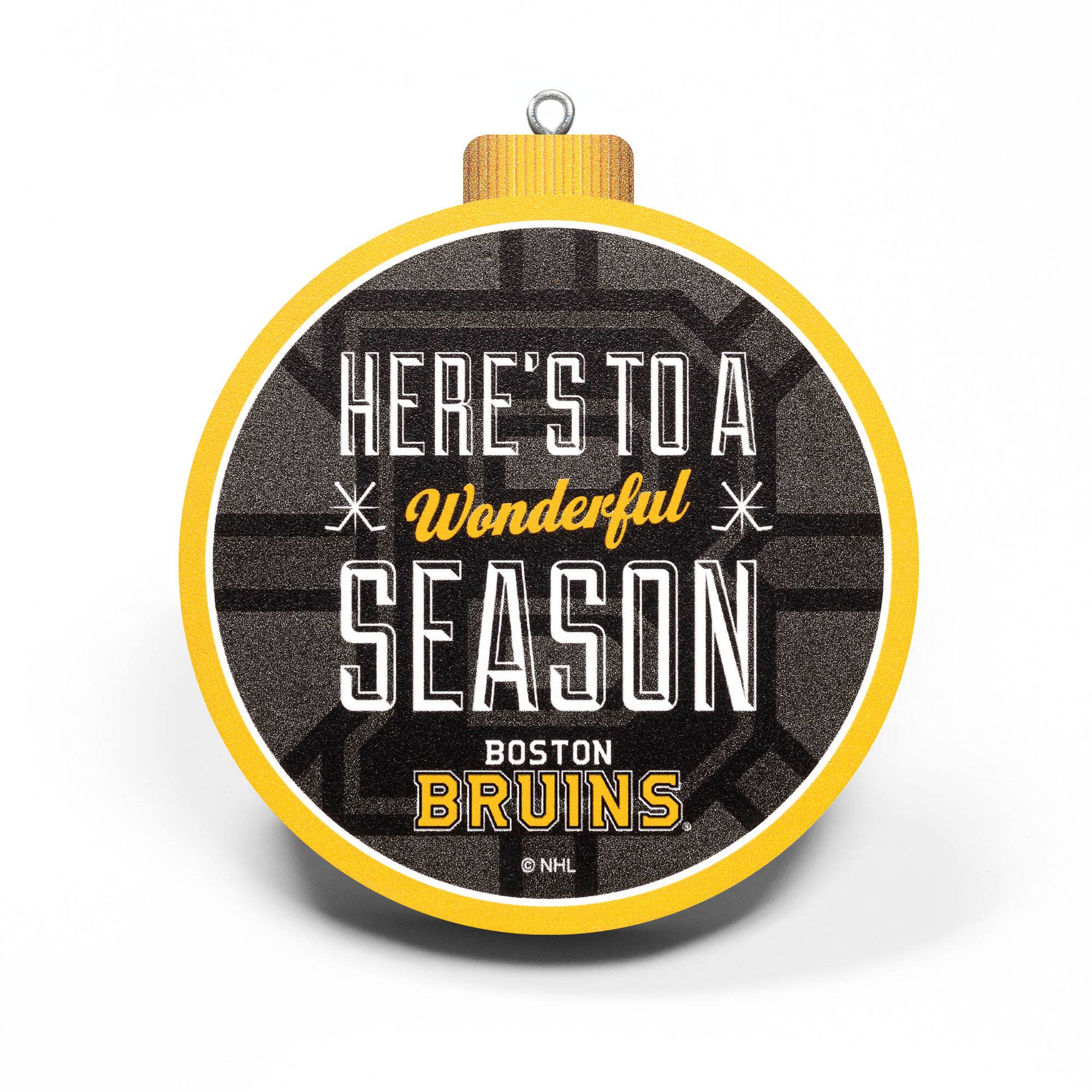 HERE'S TO A  
Wonderful  
SEASON  

BOSTON  
BRUINS  
© NHL