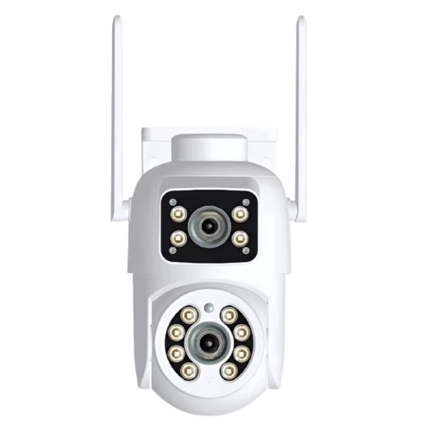 Stock Preferred - Wireless Outdoor WiFi PTZ Security Camera HD Dual Lens with Night Vision - White