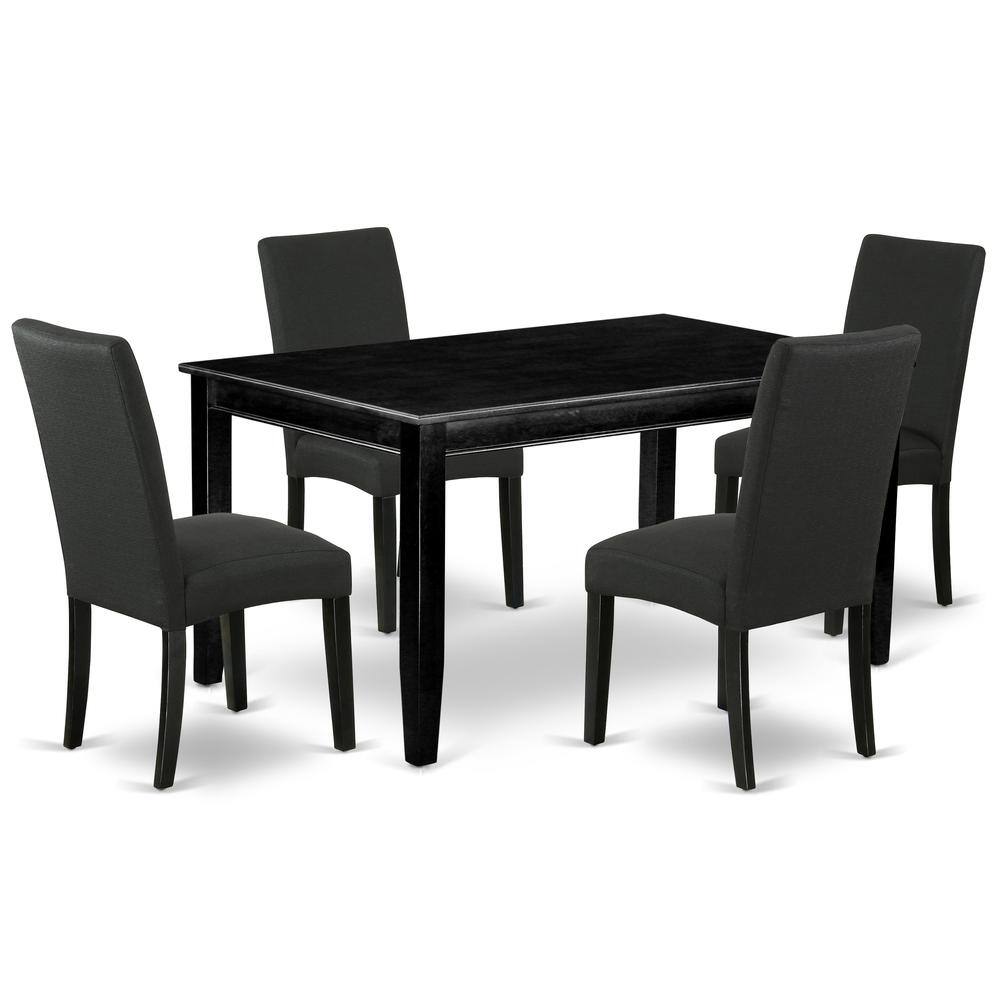 Back. East West Furniture - Dining Room Set Black - Brown.