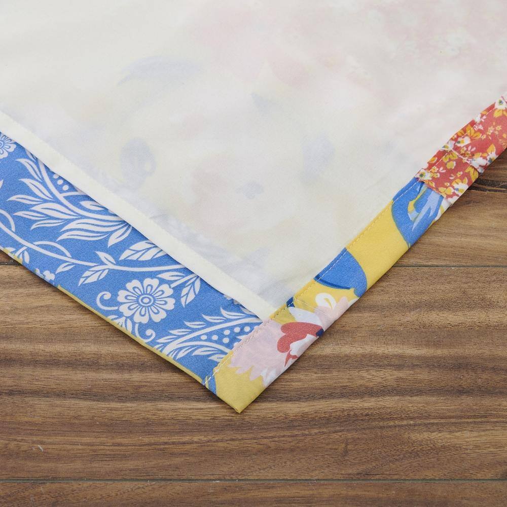 Angle. Greenland Home Fashions - Greenland Home Skylar Ruffle-Embellished Curtain Panel Pair - Set of 2 - 42x84" and 3x24" Calico - Calico.