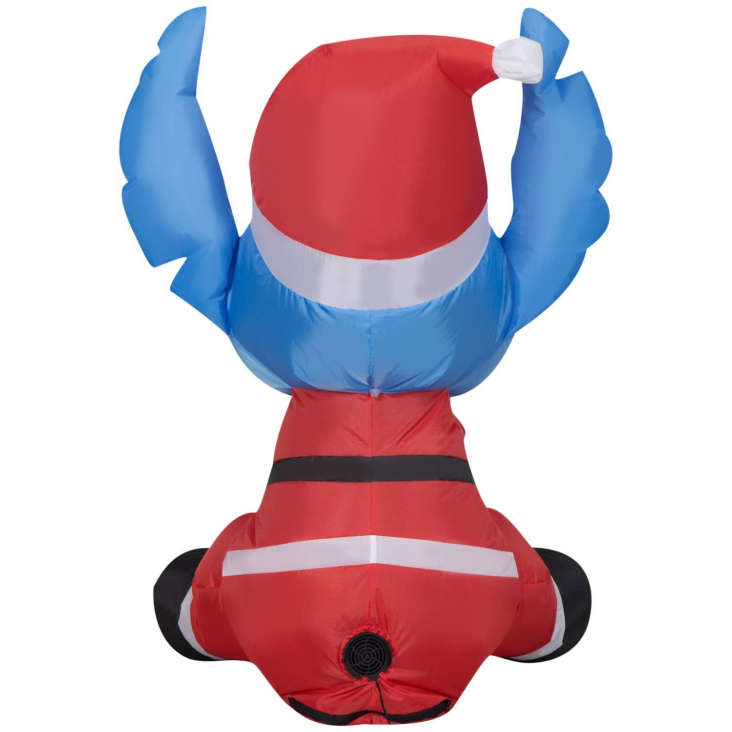 Back. Disney - Disney Airblown Christmas Inflatable Stitch in Santa Suit 36 in. Inflatable (Case of 6) - Multicolored.