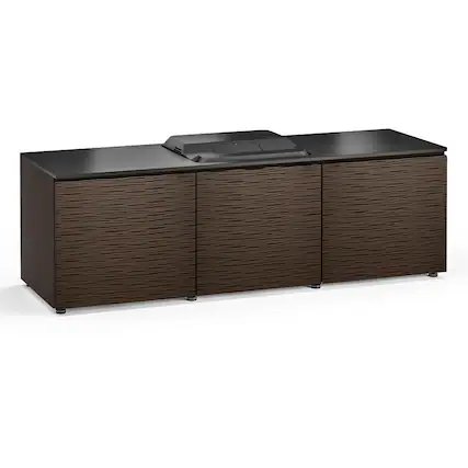 Front. Salamander Designs - Salamander Designs Chameleon Collection Berlin 237 Projector Integrated Cabinet for Epson LS100 Projector (Wenge) - Wenge.