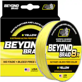Beyond Braid - Yellow 8X No Fade 150 Yards 8LB - Yellow 8X No Fade