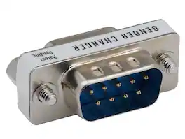 Cable Leader - DB9 Male to Female Serial Port Saver Adapter, RS-232, Fully Molded - Silver