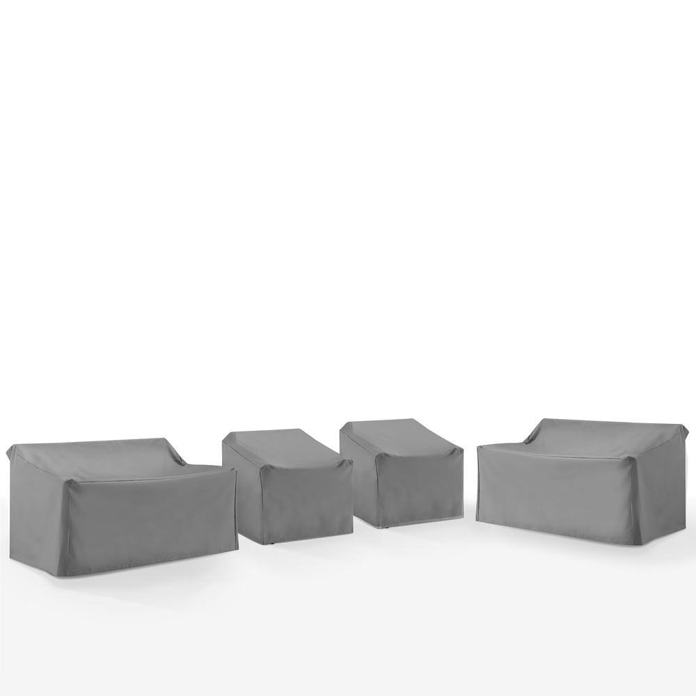Alt View 1. Crosley Furniture - 4Pc Outdoor Sectional Furniture Cover Set - 2 Loveseats & 2 Chairs - Gray.