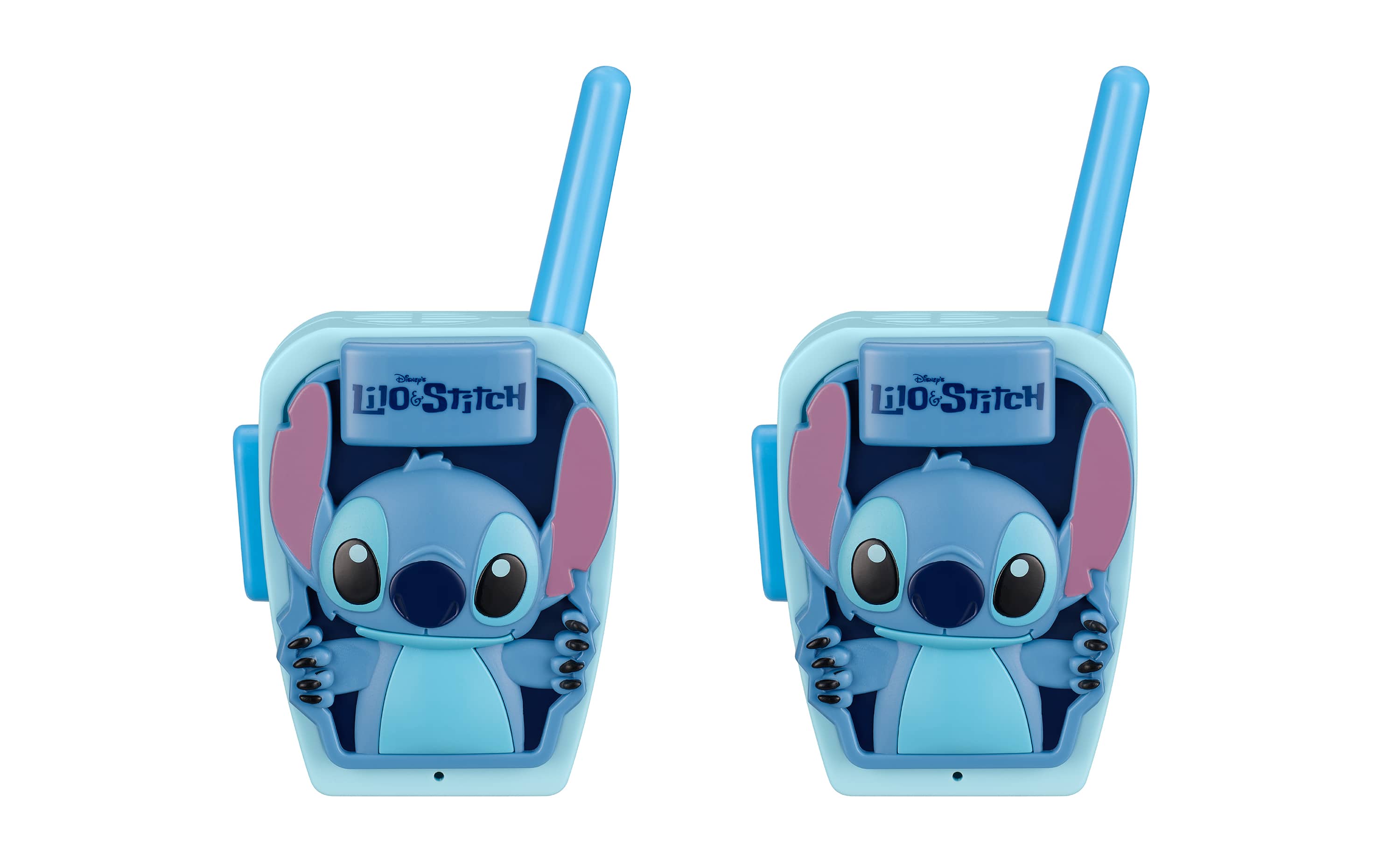 eKids - Disney Stitch Walkie Talkies for Kids, Two Way Radios for Indoor or Outdoor Games - Blue