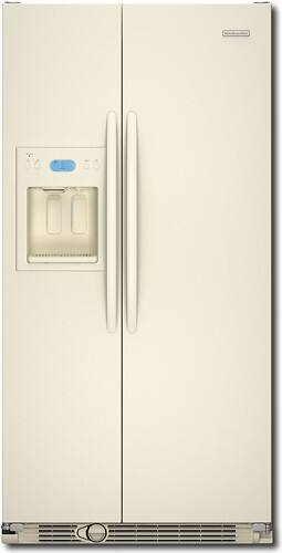 Front Standard. KitchenAid - Architect II 24.5 Cu. Ft. Counter-Depth Side-by-Side Refrigerator - Biscuit.