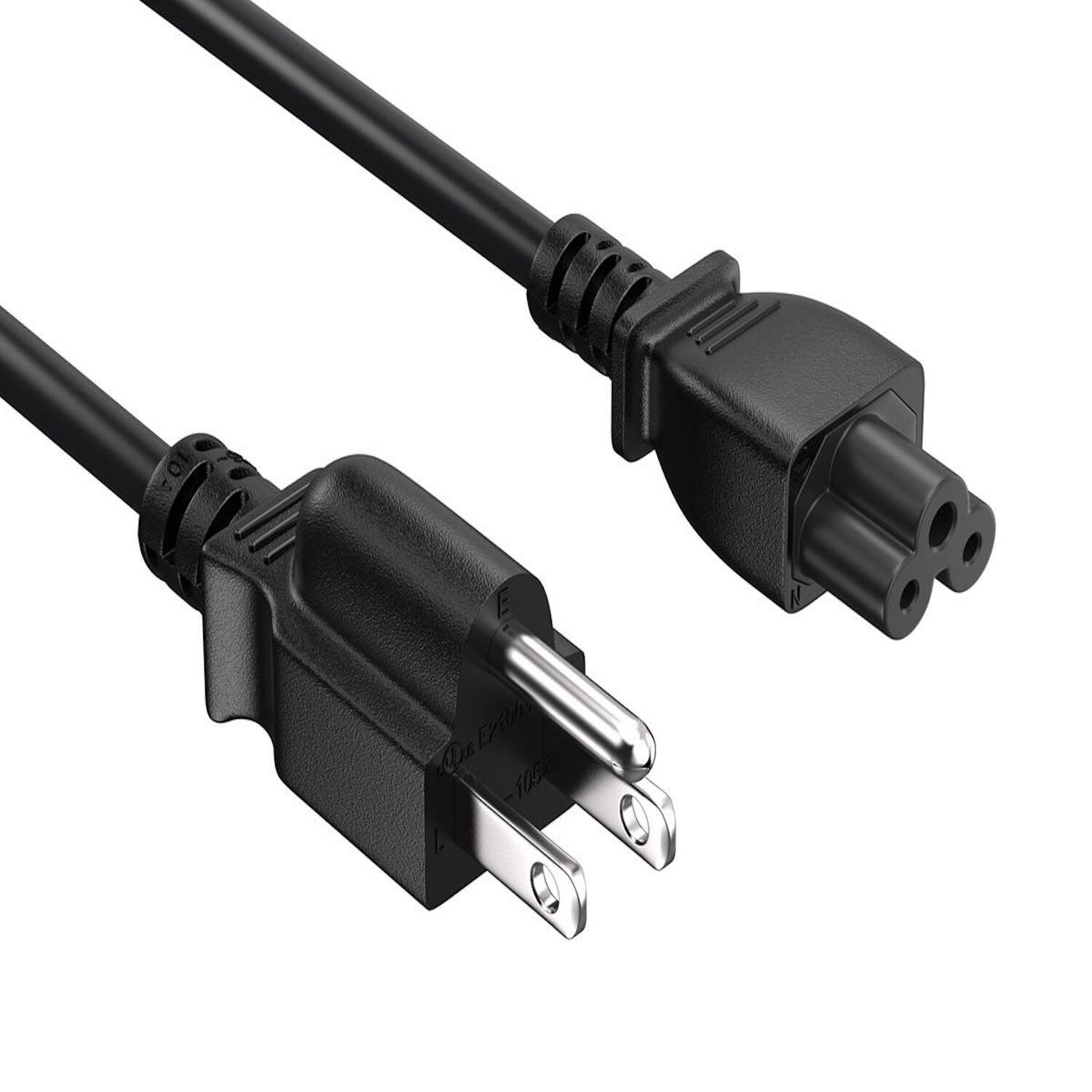 Sanoxy - Cables and Adapters; 15ft 3-Prong Notebook AC Power Cord IEC320 C5 to NEMA 5-15P - Black