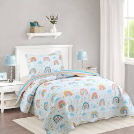 MarCielo - Kids Quilt Bedspread Set For Teens Girls Bedding - White