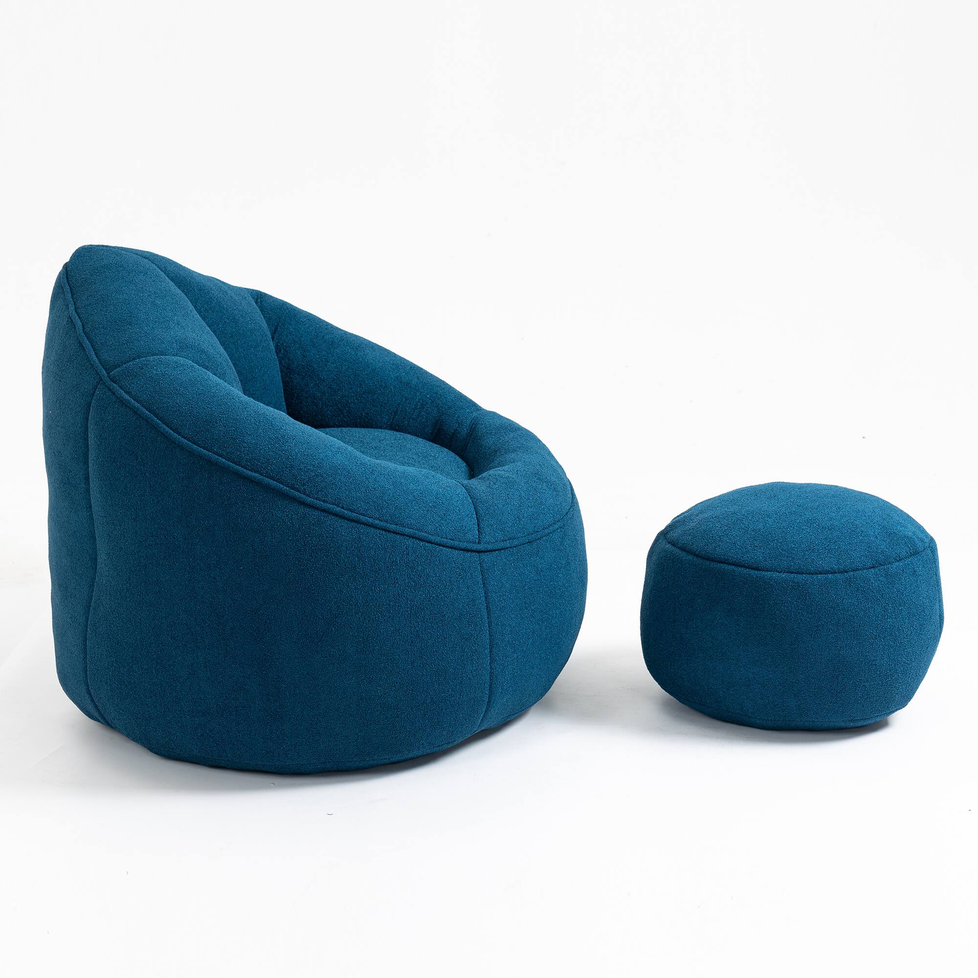 Alt View 10. GOODSILO - Premium Microfiber Bean Bag Sofa Chair with Detachable Footrest for Ultimate Comfort and Relaxation - Blue.