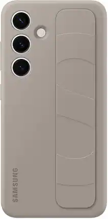 Front. Samsung - Samsung Standing Grip Case for Samsung Galaxy S24 | Color: Taupe - Taupe.