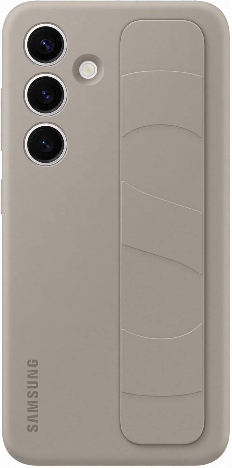 Front. Samsung - Samsung Standing Grip Case for Samsung Galaxy S24 | Color: Taupe - Taupe.