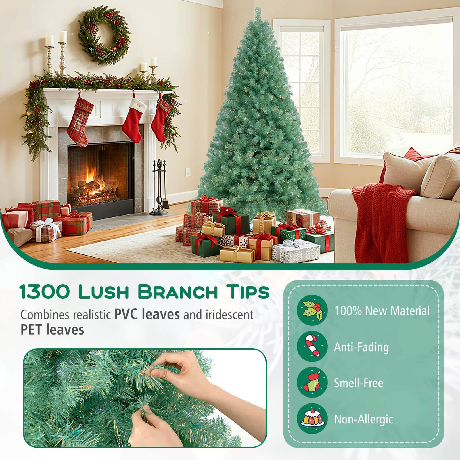 1300 Lush Branch Tips  
Combines realistic PVC leaves and iridescent PET leaves  

100% New Material  
Anti-Fading  
Smell-Free  
Non-Allergic