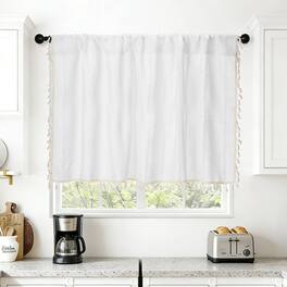 Unique Bargains - Curtain Valances, 24"x52" Semi Sheer Rod Pocket for Small Windows Living/Bed/Bath/Kitchen, Set of 1 Panel - White