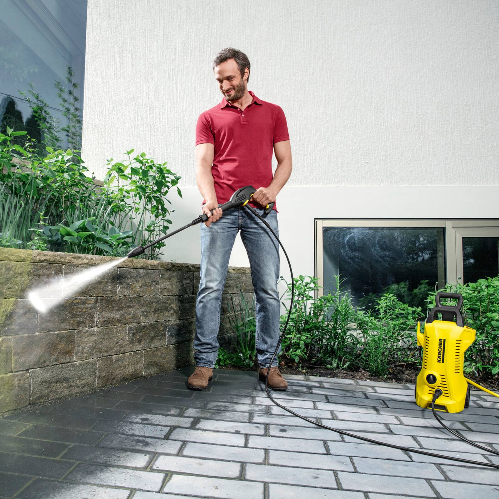 Alt View 1. Karcher - Pressure Washer K 2 Power Control, Max 2000 PSI, for Cars, Driveways, Siding, Patioes, Max 1.45 GPM - Yellow.