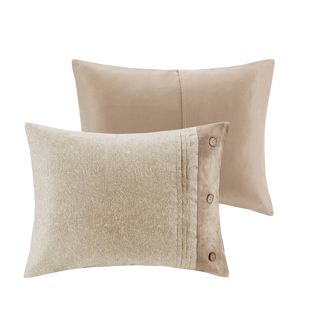 Alt View 3. Gracie Mills - Gracie Mills Maldonado 7-Piece Rustic Faux Suede Comforter Set - Tan.