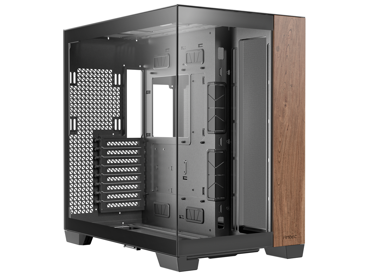 Alt View 7. Antec - Antec C8 Wood, Dual-chamber, Type-C, 360mm Radiator, Seamless TG Panels, RTX 40 compatible Full-Tower Case - Wood.
