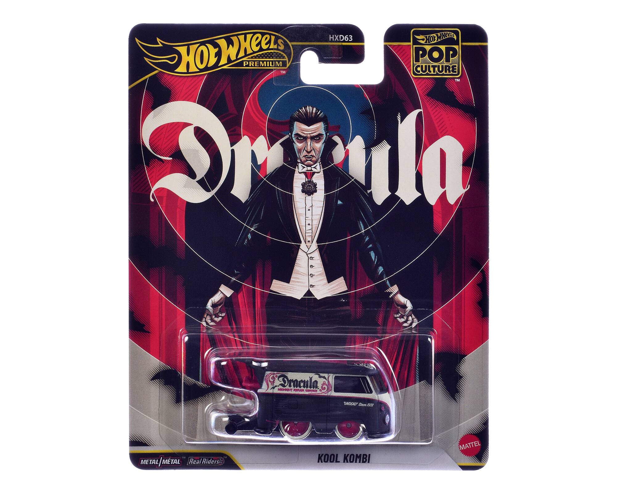 Hot Wheels Premium POP Culture - Dracula PG - CER Cee N METAL/METAL METAL Real Riders: KOOL KOMBI MATTEL