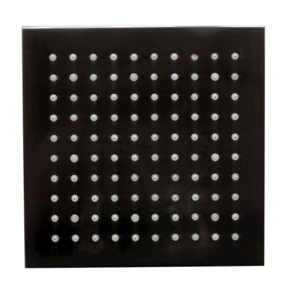 Back. Alfi - Brushed Nickel 8" Square Multi Color LED Rain Shower Head - Brushed Nickel.