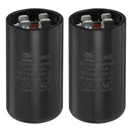 Unique Bargains - 2pcs CD60 Capacitor 145-175 Mfd, 125 VAC Run Motor Start for Electric Fan/Well Pump